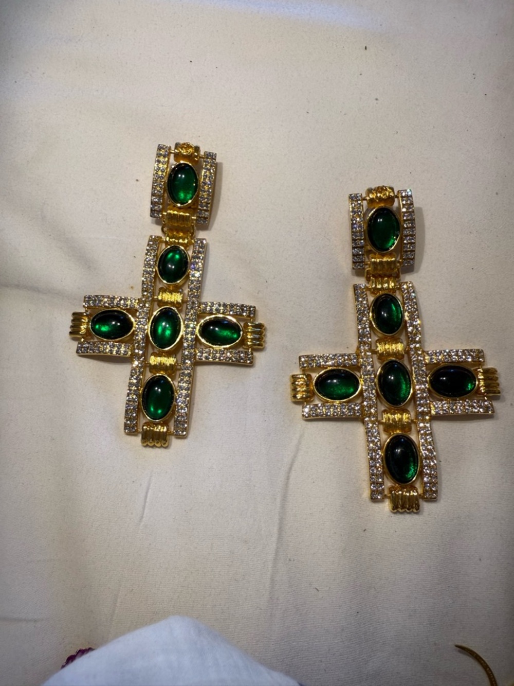 Gucci Large Gold Tone Cross Earrings - Picture 6 of 10